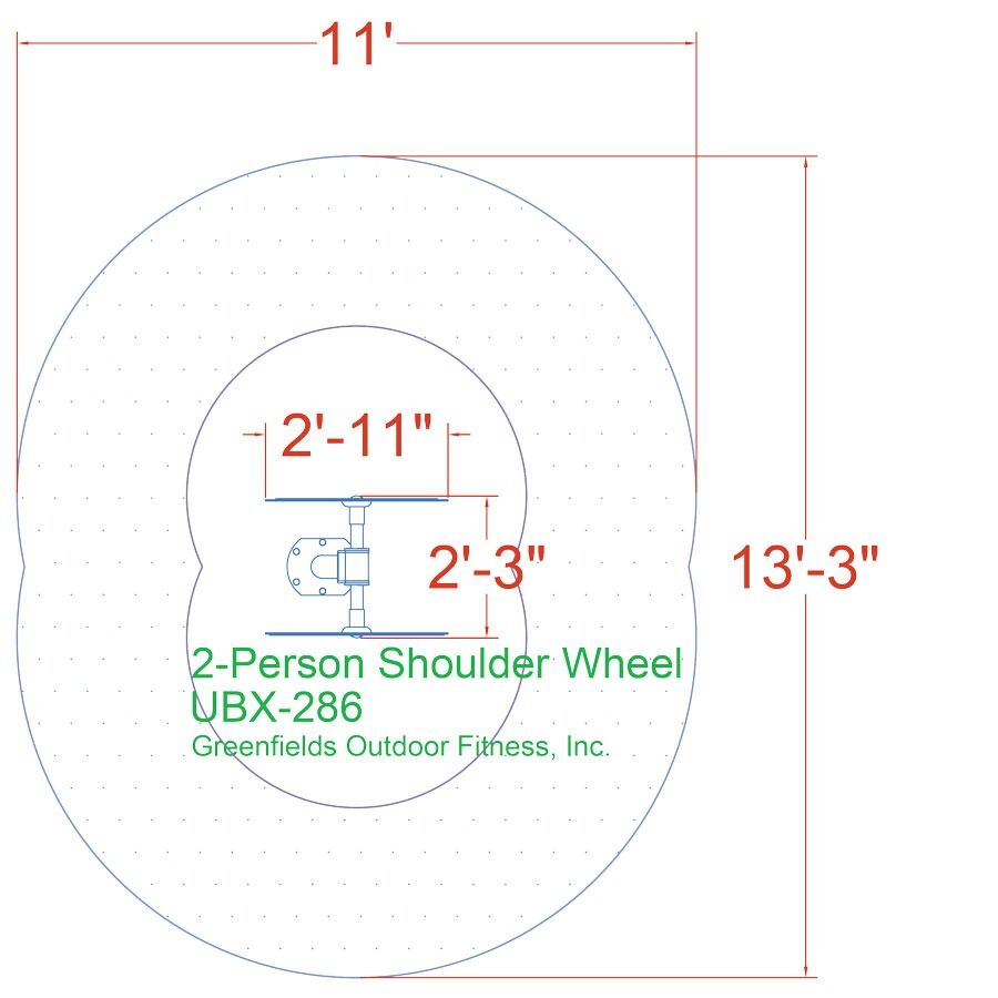 2D Top View Diagram of Back Extension with ADA Clearances